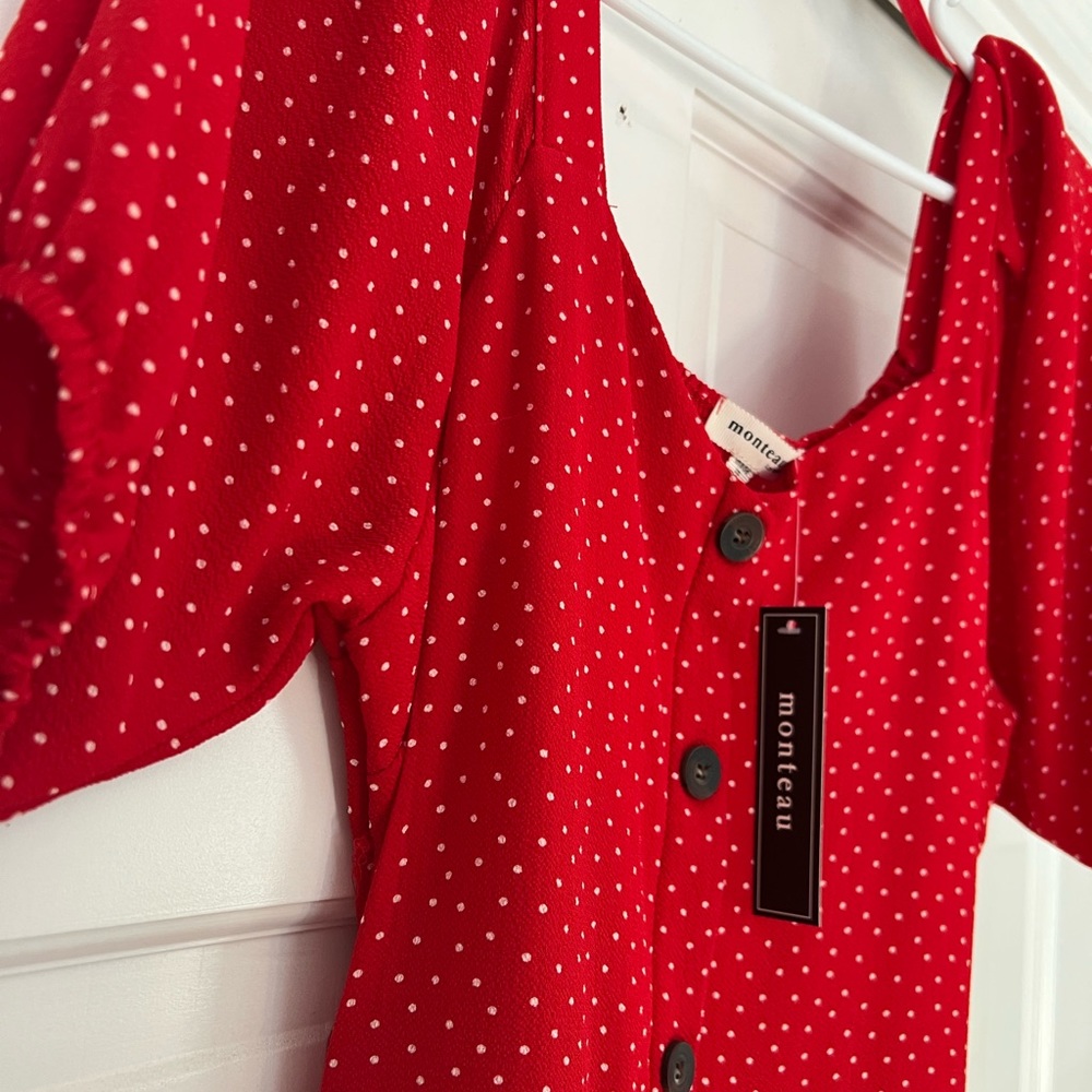Red polka dot dress